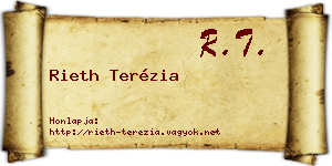 Rieth Terézia névjegykártya